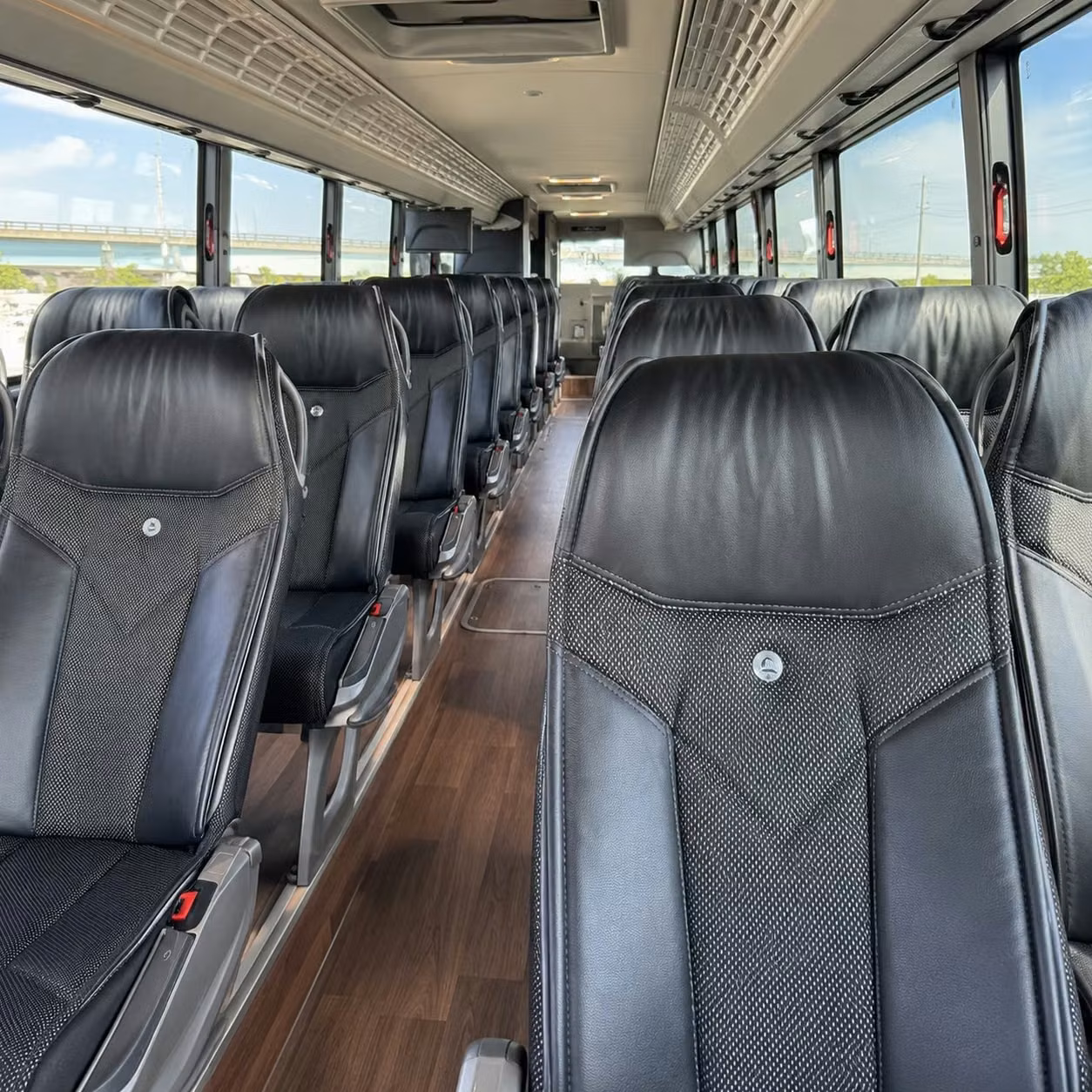 56 passenger charter bus inside