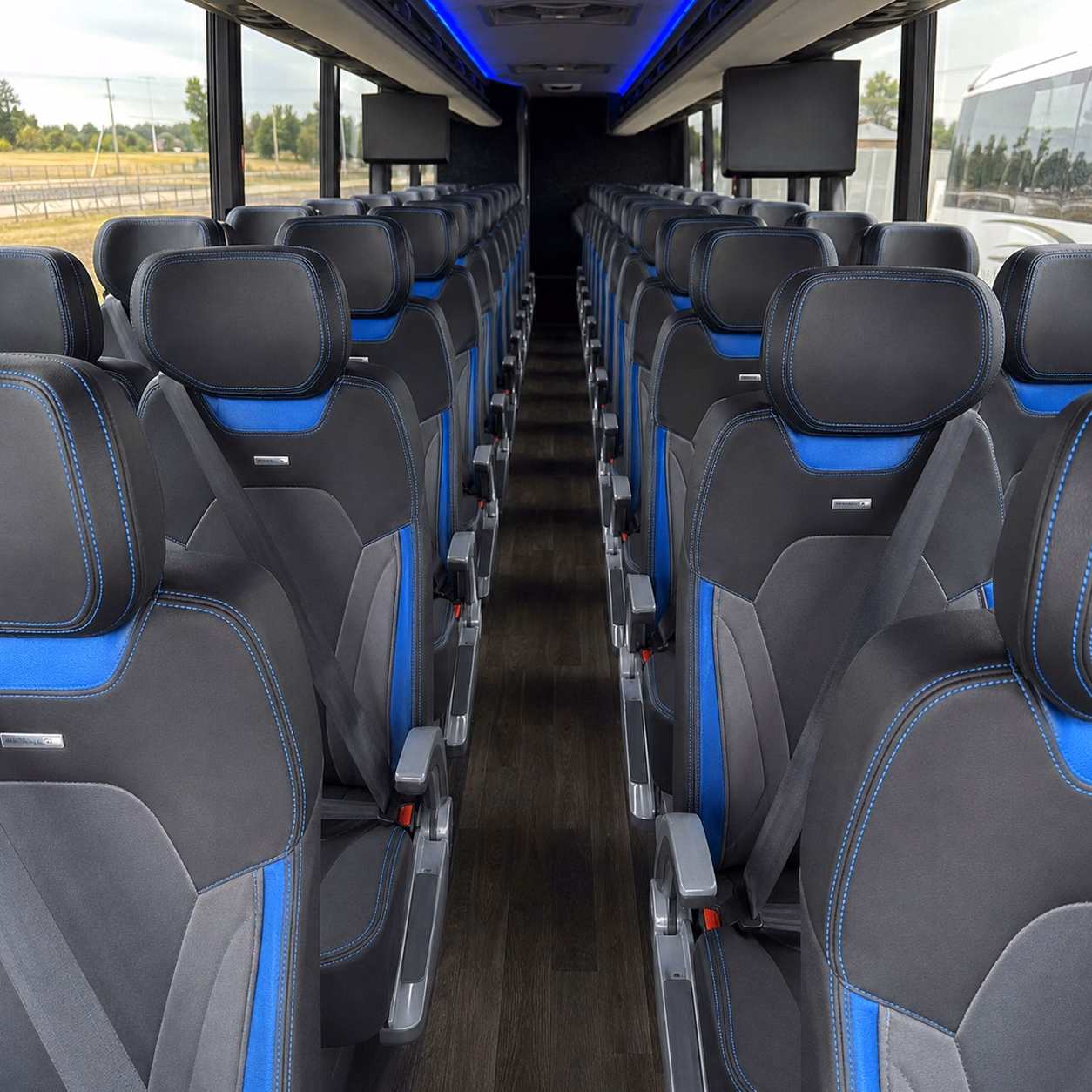 56 passenger charter bus interior